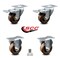 Service Caster 3 Inch High Temp Phenolic Swivel Top Plate Caster Lock Brakes 2 Rigid SCC, 2PK SCC-TTL20S314-PHRHT-2-R-2 - alternate 3